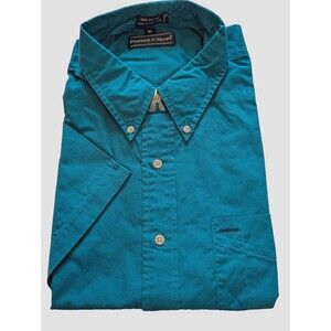 Preswick & Moore Short Sleeve Shirt Mens XL Cotton Teal New